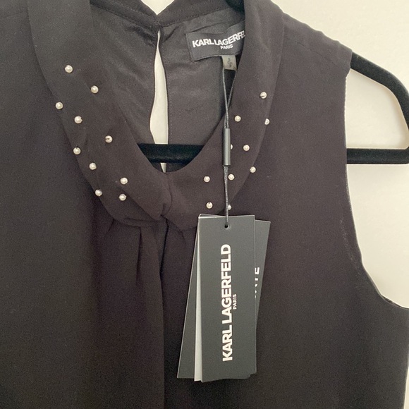 Karl Lagerfeld new with tags sleeveless pearl blouse size small - Picture 4 of 8